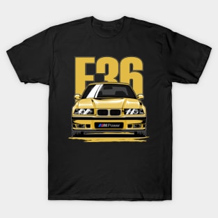 BMW M3 E36 Yellow T-Shirt